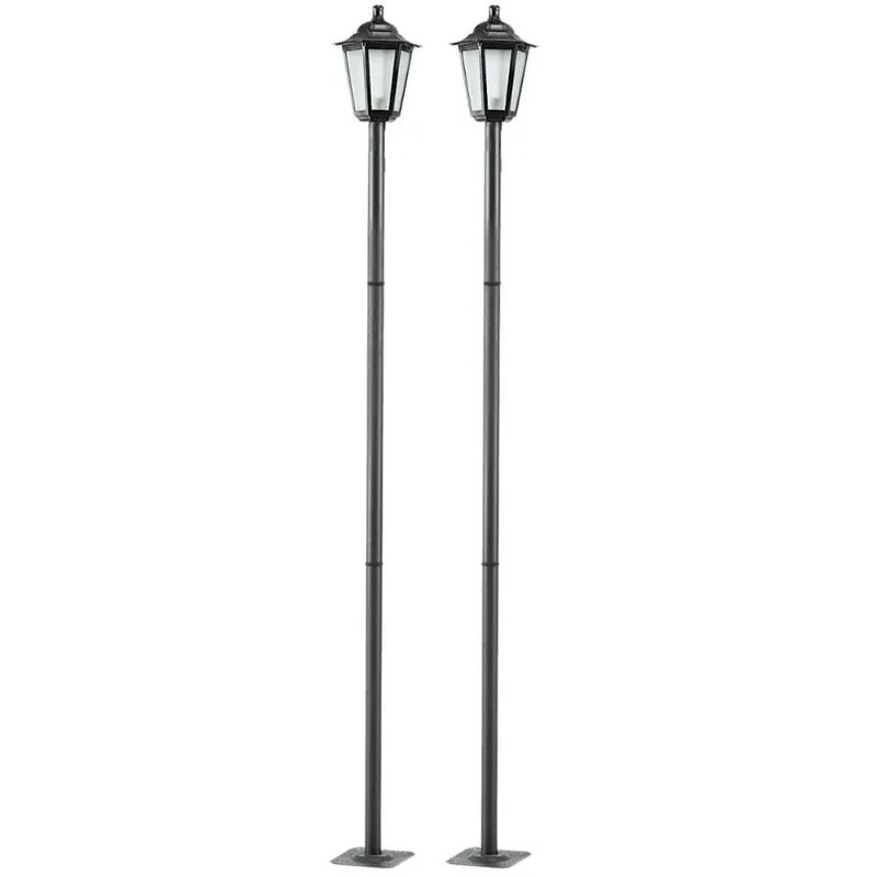 Kit 2 Postes para Jardim 1,71m Luminárias Iluminação Externa Bivolt Lente Fosca E27 Grega Dital