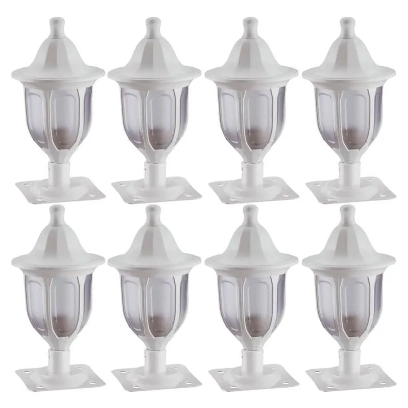 Kit 8 Balizadores para Muro Jardim em Alumínio Branco Lanterna Injetada Termoplástico Dital