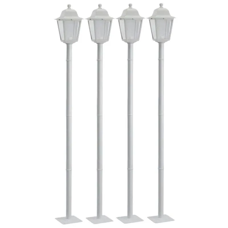 Kit 4 Postes de Jardim 1,95m Lente Transparente Luminária Externa Branca Soberana Dital