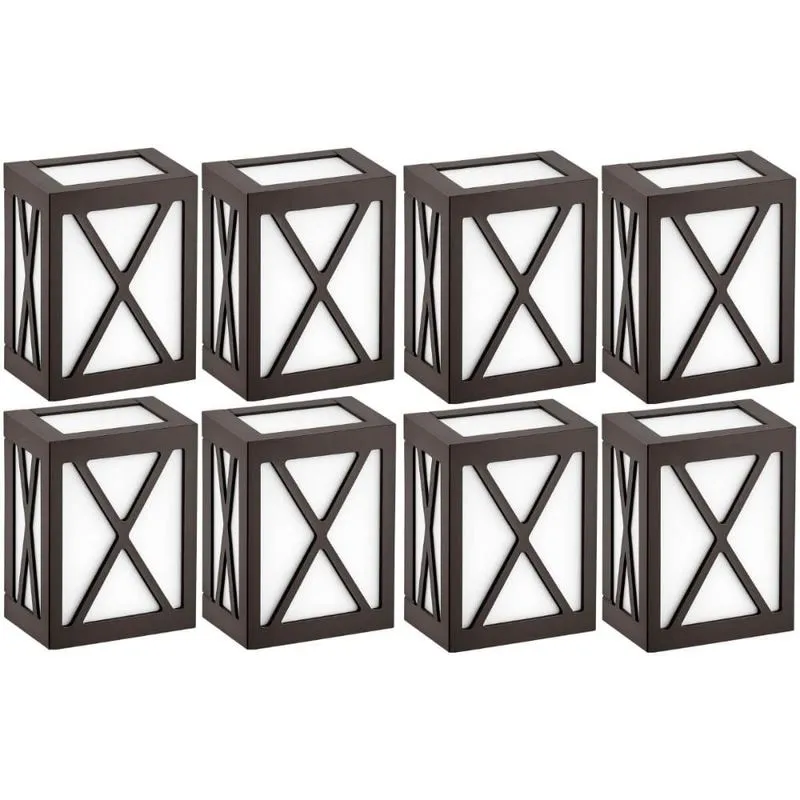 Kit 8 Luminárias Arandelas X Parede Marrom Interno Externo Onix Dital