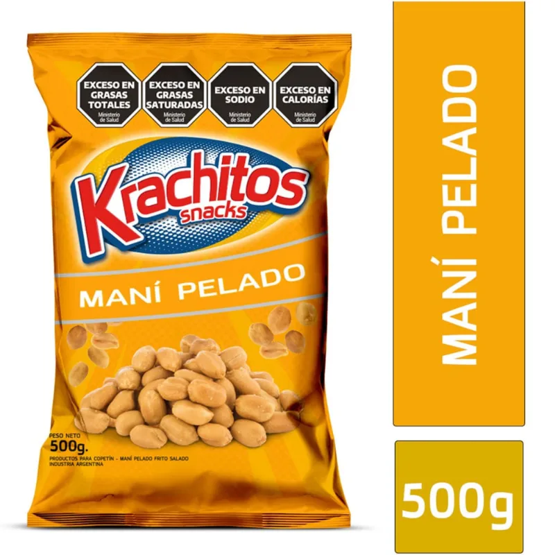 maní pelado salado Krachitos 500 g.