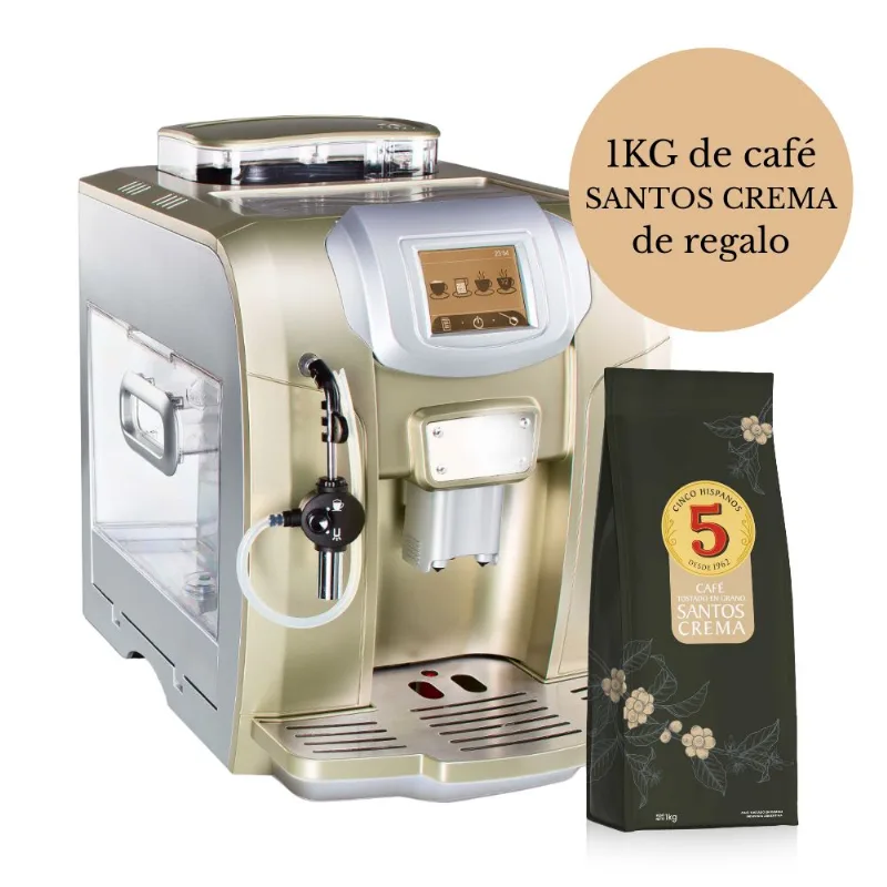 Cafetera 5 Hispanos ME712 Gold + Santos Crema ¡DE REGALO!