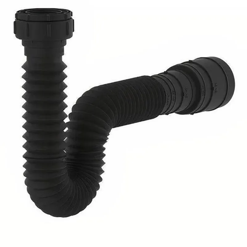 Kit 3 Sifão Sanfonado Universal Preto Cozinha Tanq Banheiro