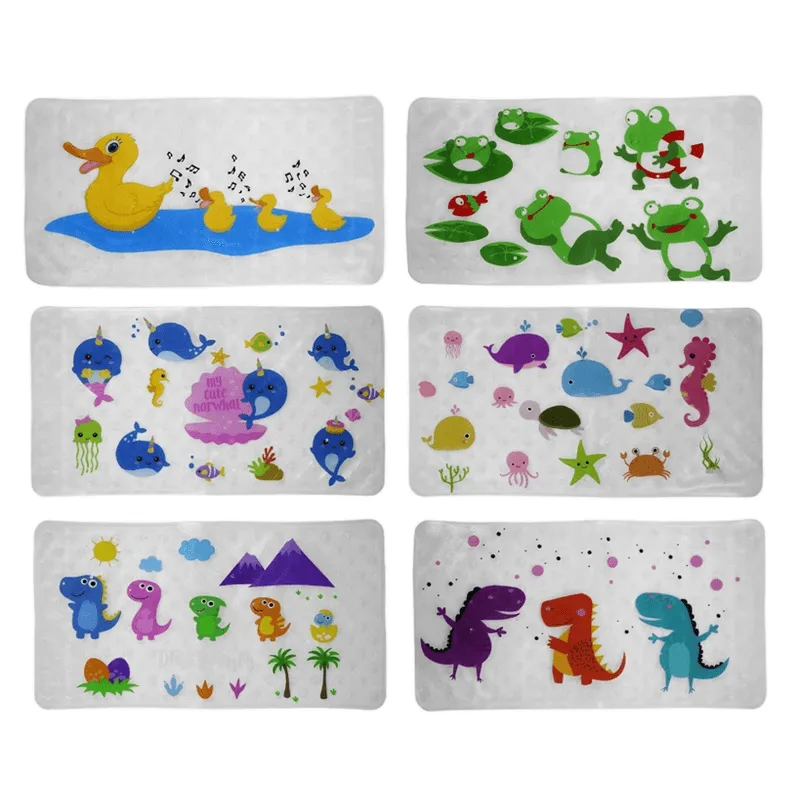 Tapete Infantil Antiderrapante Para Box Banheiro Piscina Com Ventosas 37x70cm