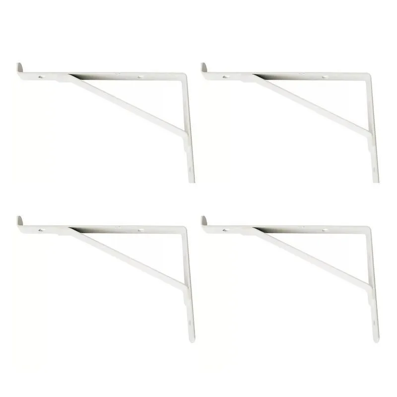 Kit 4 Cantoneiras Mão Francesa Reforçada Branco 15x10cm