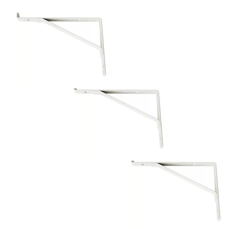 Kit 3 Cantoneiras Mão Francesa Reforçada Branca 20cm
