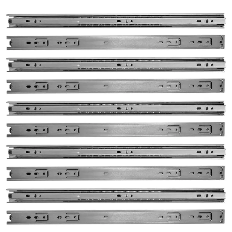 Kit 10 Corrediça Telescópica 45Cm Para Gaveta Trilho 5 Pares