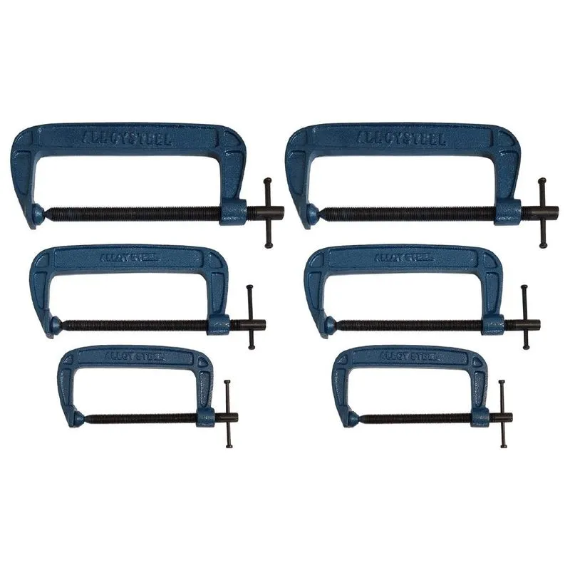 Kit 6 Grampos Sargento Tipo C 150 A 250mm Para Marceneiro