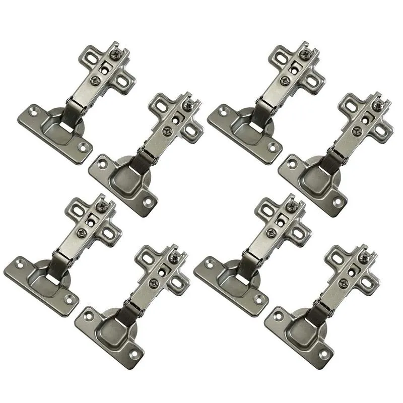 Kit 8 Dobradiça Reta 35mm Para Moveis Armário Caneco 4 Pares