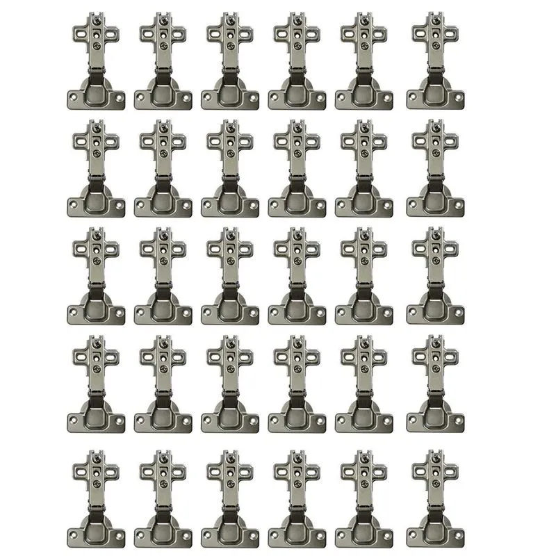 Kit 30 Dobradiças Retas Caneco 35mm Para Moveis Armário