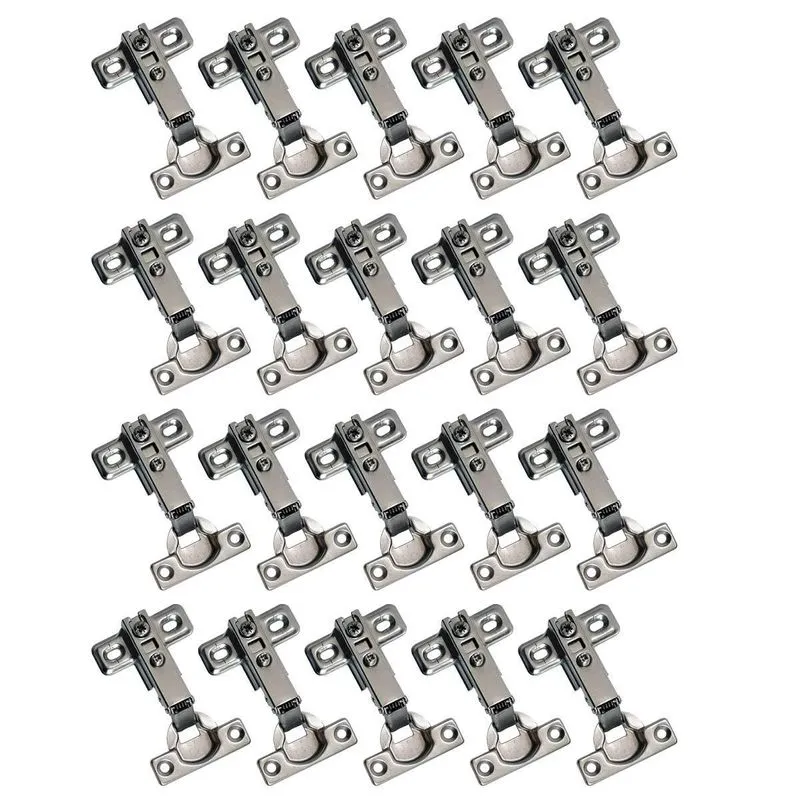 Kit 20 Dobradiças Retas Caneco 26mm Para Moveis Armário