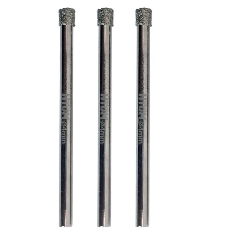 Kit 3 Serras Copo Diamantada 4Mm Porcelanato Cerâmica Vidro