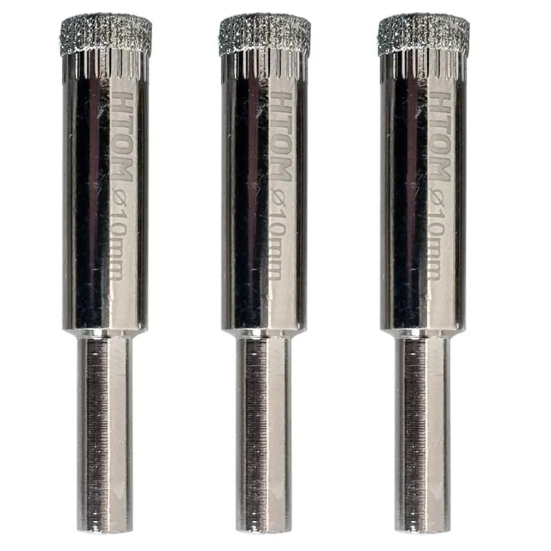 Kit 3 Serras Copo Diamantada 10mm Porcelanato Cerâmica Vidro