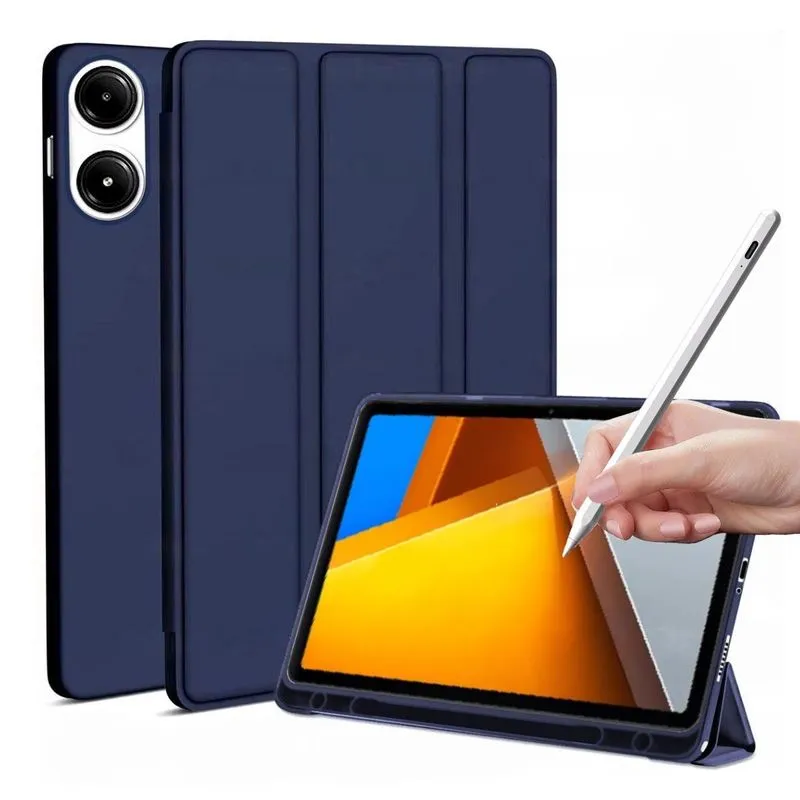 Capa C Slot Caneta Para Xiaomi Poco Pad 12.1 + Caneta Stylus