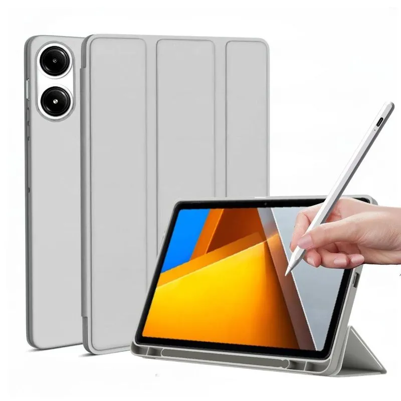 Capa C Slot Caneta Para Xiaomi Poco Pad 12.1 + Caneta Stylus