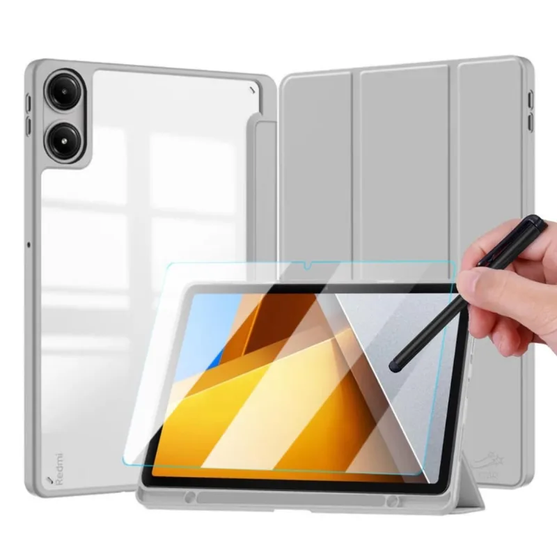 Capa Acrílico Slot Para Xiaomi Poco Pad 12.1 + Caneta + Vidro