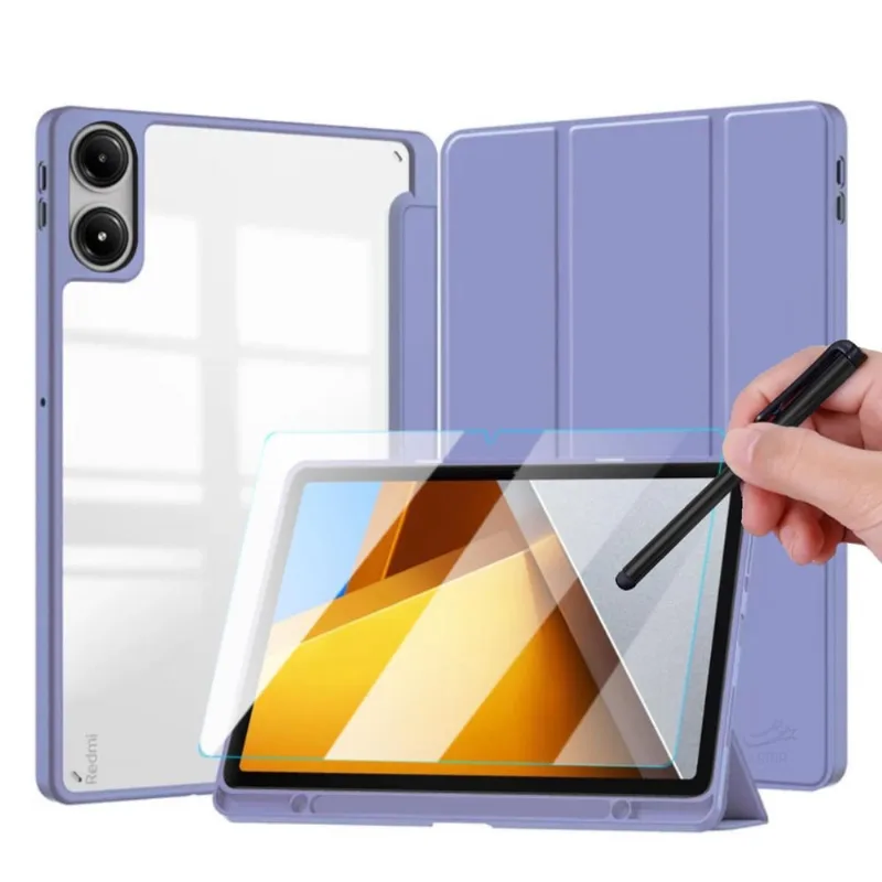 Capa Acrílico Slot Para Xiaomi Poco Pad 12.1 + Caneta + Vidro