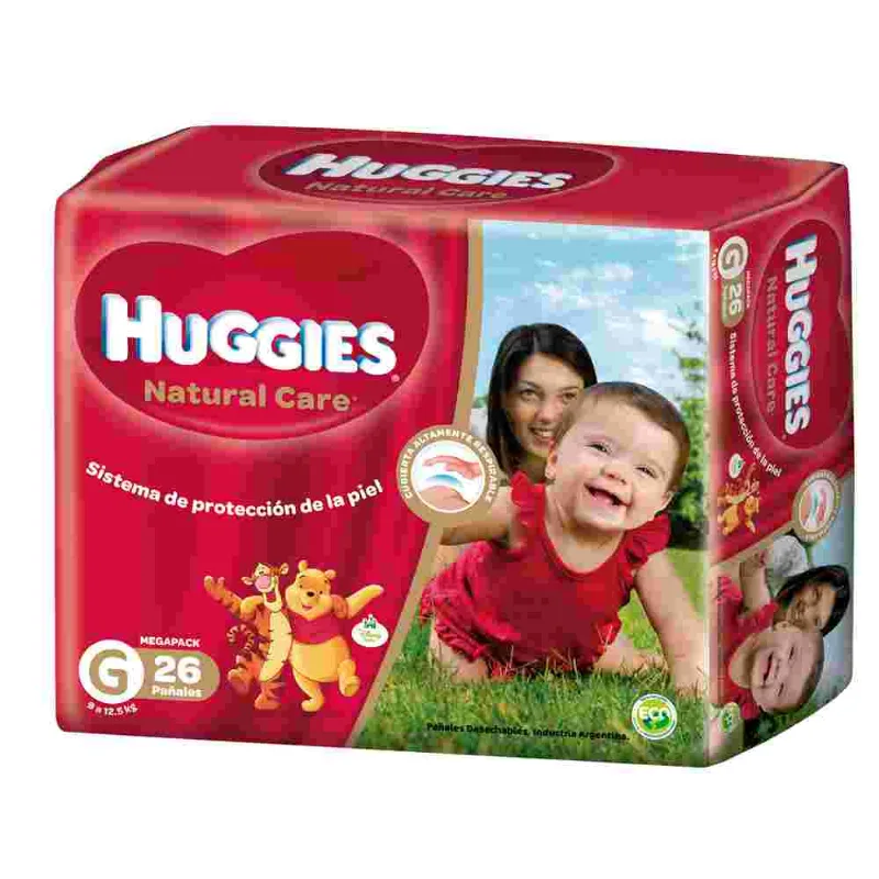 PaØales Descartables Huggies Natural Care Mega Pack 26 U Pañales Descartables Huggies Natural Care Mega Pack 26 U