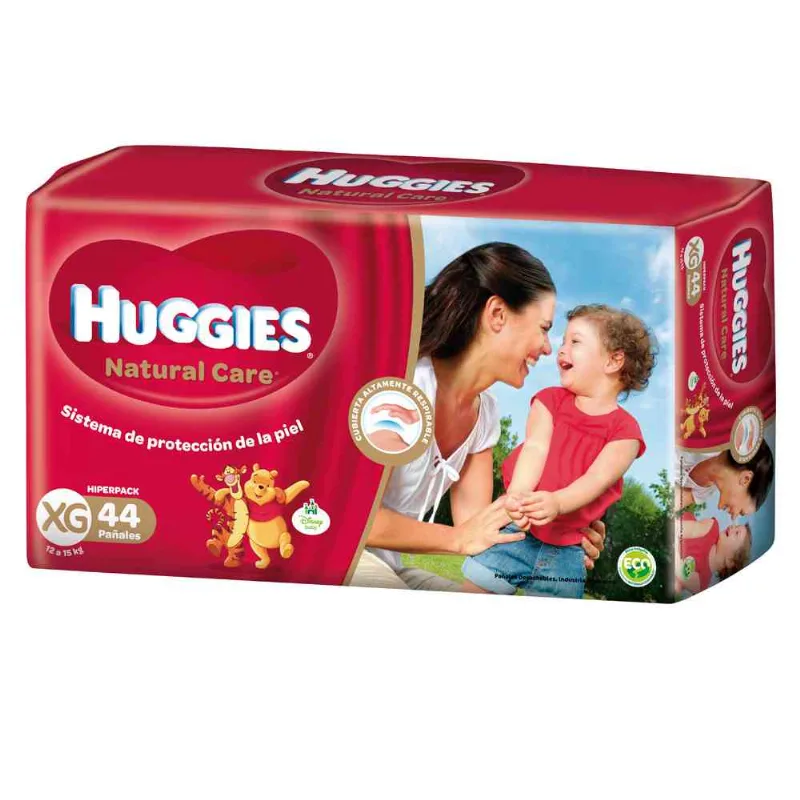 Pañales Descartables Huggies Natural Care Hiper Pack 44 U