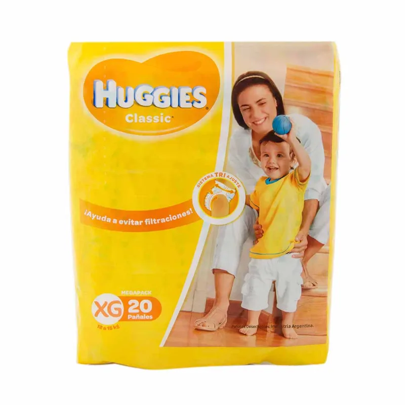 Huggies Classic Plus Ahorro - Mega Pack Extra Grande X 24u