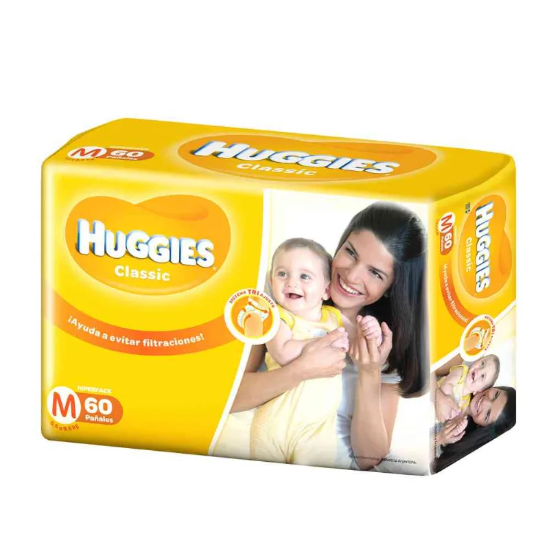 PaØales Descartables Huggies Classic Retro-hiper Pack-med-bsa-un.-60 Pañales Descartables Huggies Classic Retro-hiper Pack-med-bsa-un.-60