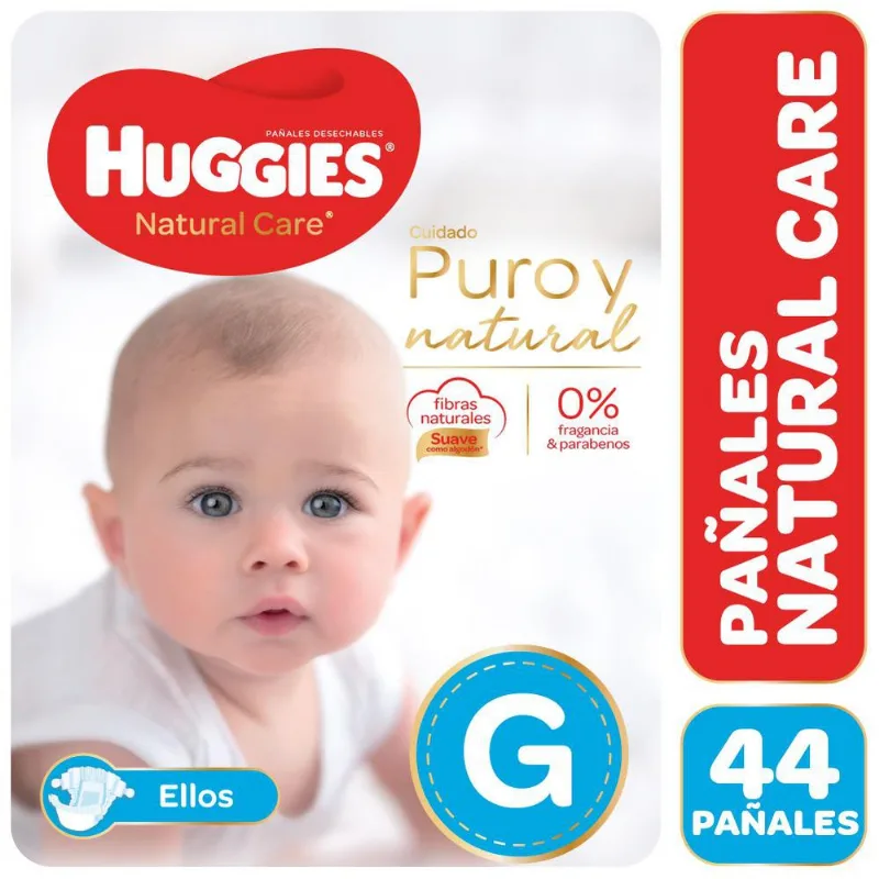 Pañales Huggies Natural Care Ellos Hiper Pack G 44 U