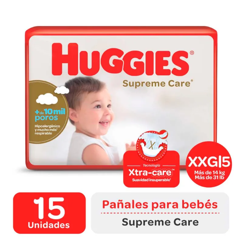 Pañales Huggies Supreme Care Xxg X15un