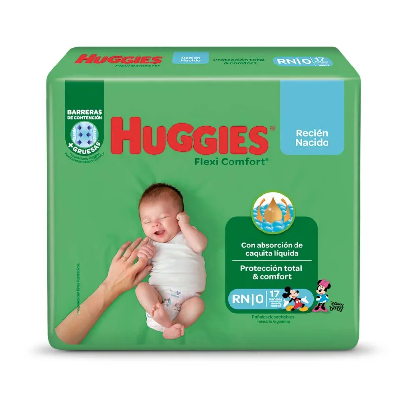 Pañales Huggies Flexi Confort Rn X17