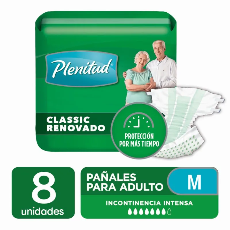 Pañales para adulto Plenitud Classic renovado talle M 8 u.