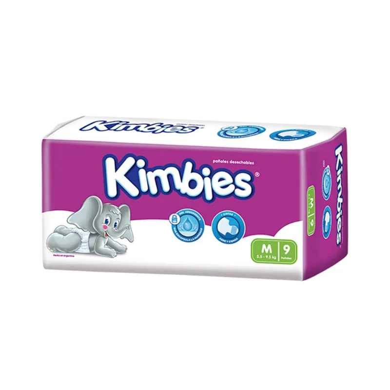 Pañales Kimbies M - 9 U