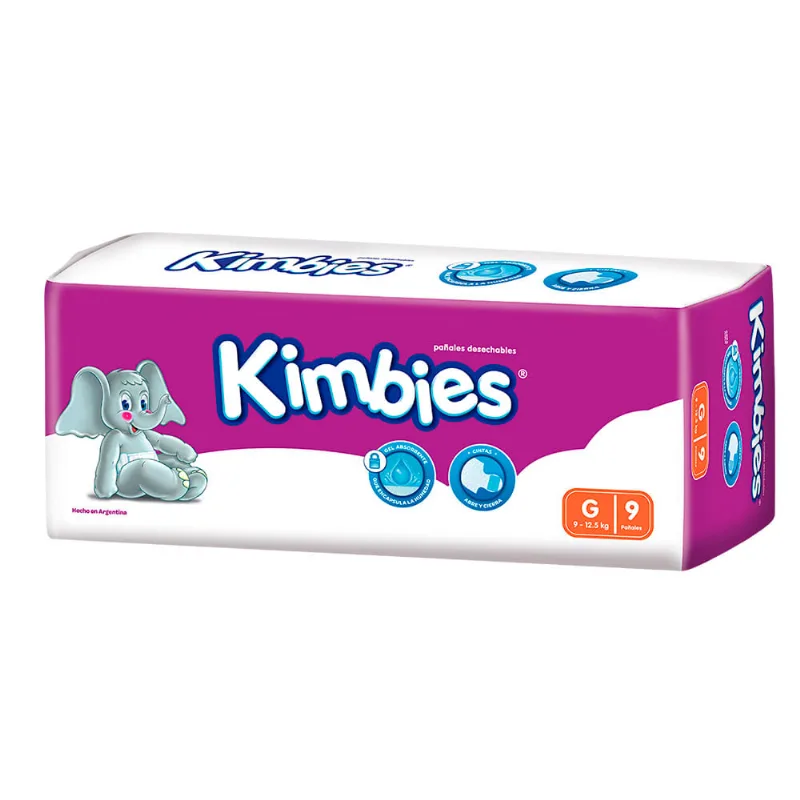 Pañales Kimbies G - 9 U