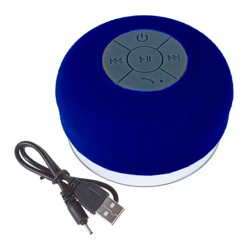 Mini Caixa De Som À Prova D'água Bluetooth Usb Azul Marinho