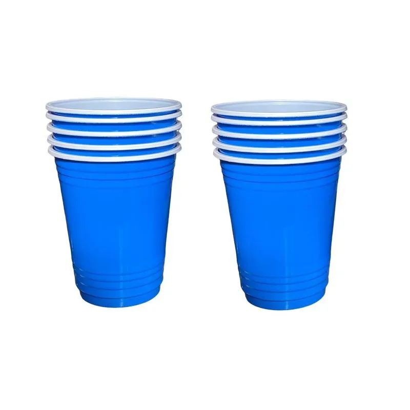 Copo De Plástico Americano Azul De 400ml - Kit 25un