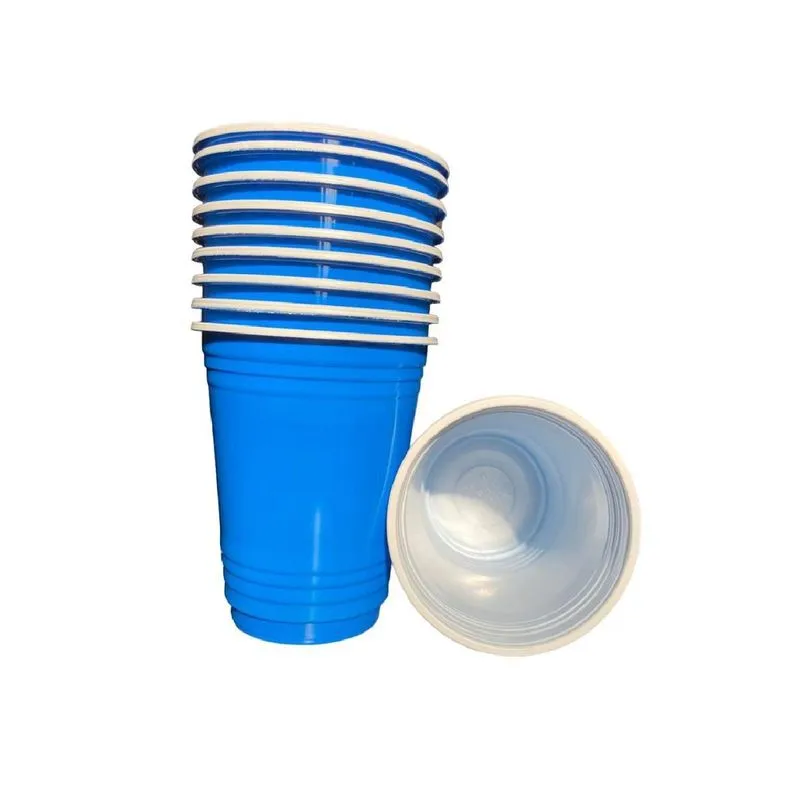 Copo De Plástico Americano Azul De 400ml - Kit 150 Un