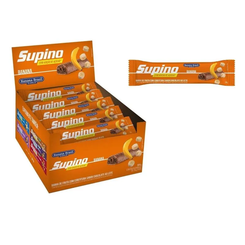 Supino Zero Banana Com Chocolate Ao Leite 16 Un De 24g