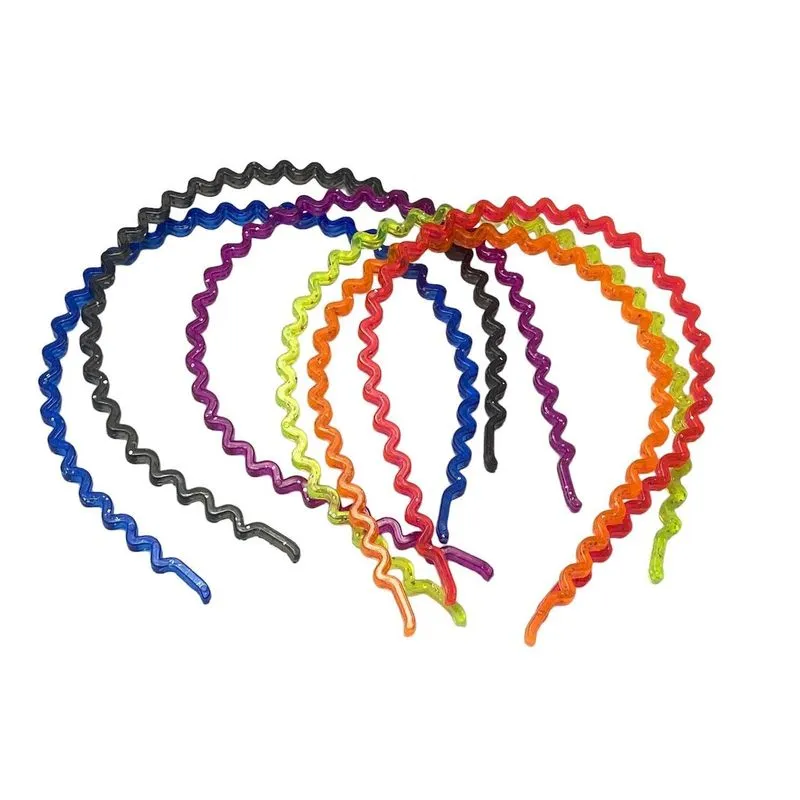 Kit 24 Arcos Tiara Zig Zag Colorido Com Glitter 11cm