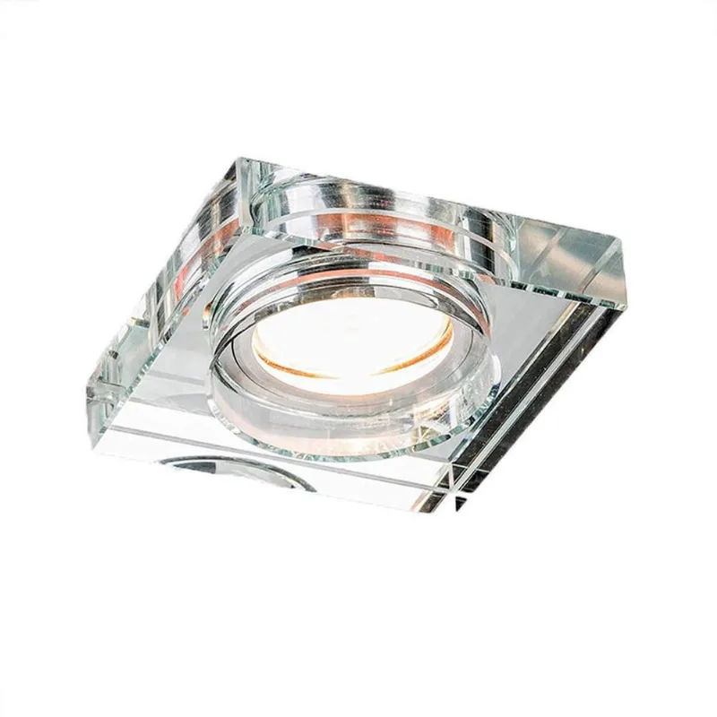 7 Spot Cristal Quadrado Espelhado Embutir Corredor Ac593