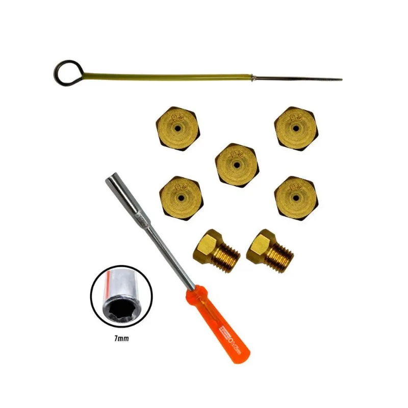 Kit Conversão De Fogão Para Gás Gn + Chave Canhão E Agulha