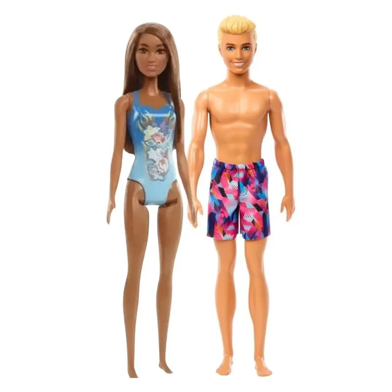 Kit Boneca Barbie E Ken De Praia Piscina Namorados - Mattel