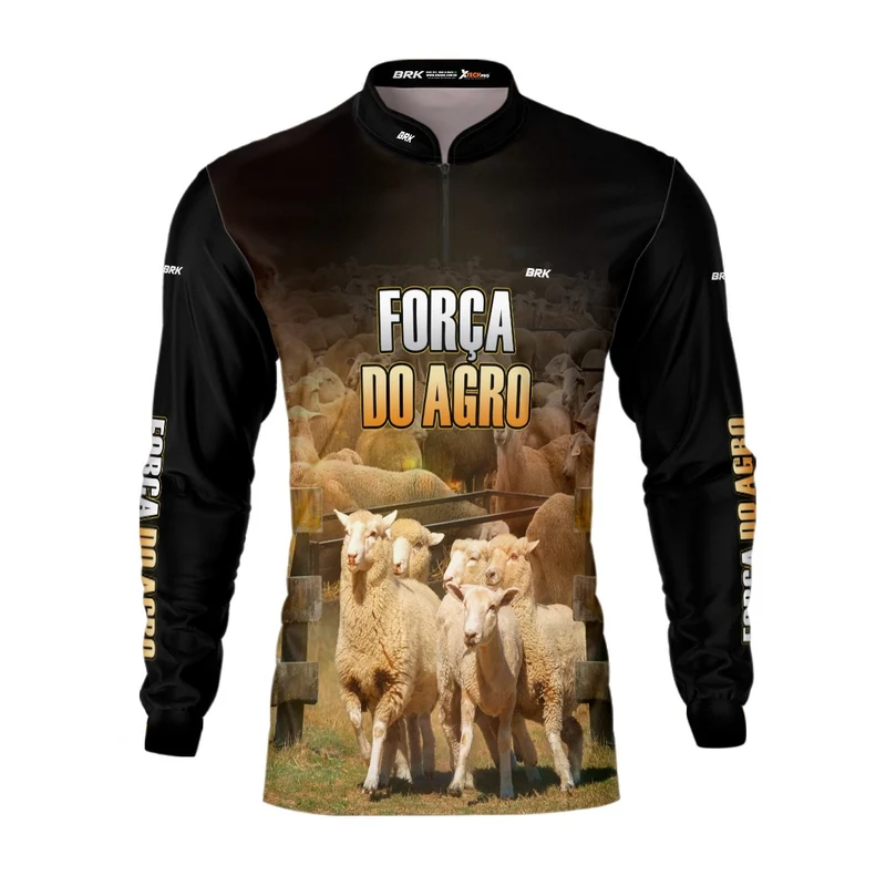 Camisa Agro Brk A Força do Agro Produtor de Ovinos com UV50+ M