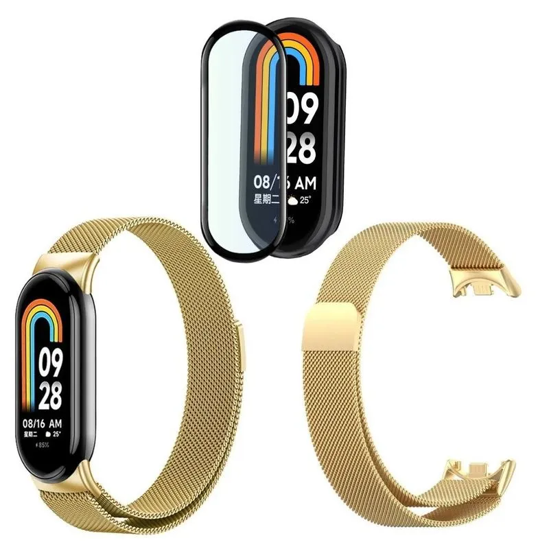 Pulseira Metal Magnética Para Xiaomi Mi Band 8 + Pel. 3d