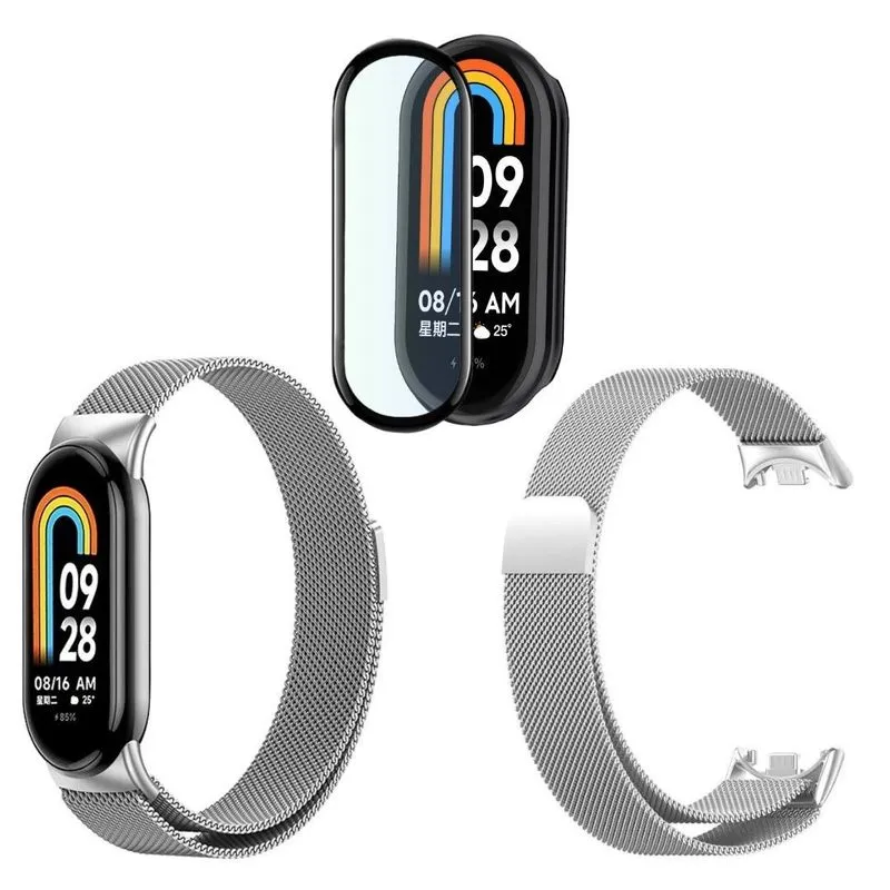Pulseira Metal Magnética Para Xiaomi Mi Band 8 + Pel. 3d
