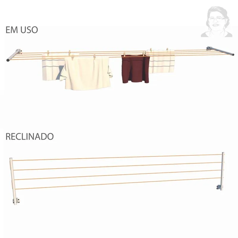 Varal Retrátil De Parede Extensível
