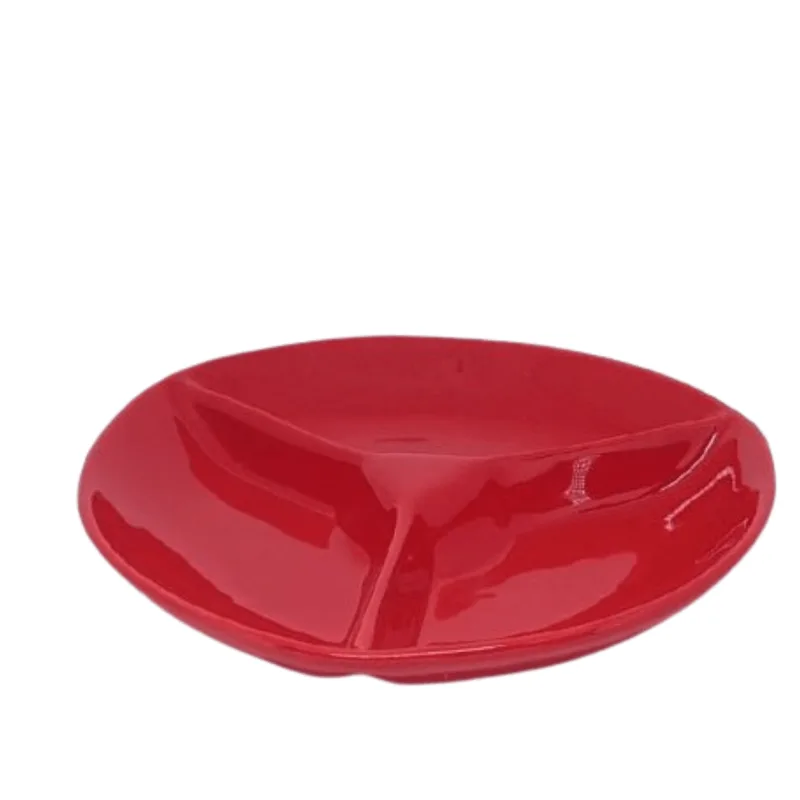 Petisqueira Redonda Com 3 Divisórias + 6 Mini Garfos:organize E Sirva Com Praticidade E Elegância!