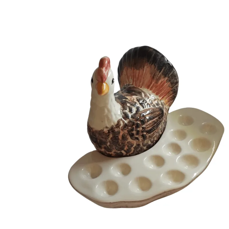 Galinha Carijó Porta Ovos Cerâmica:a Solução Perfeita Para Armazenar Seus Ovos Com Estilo E Praticidade!