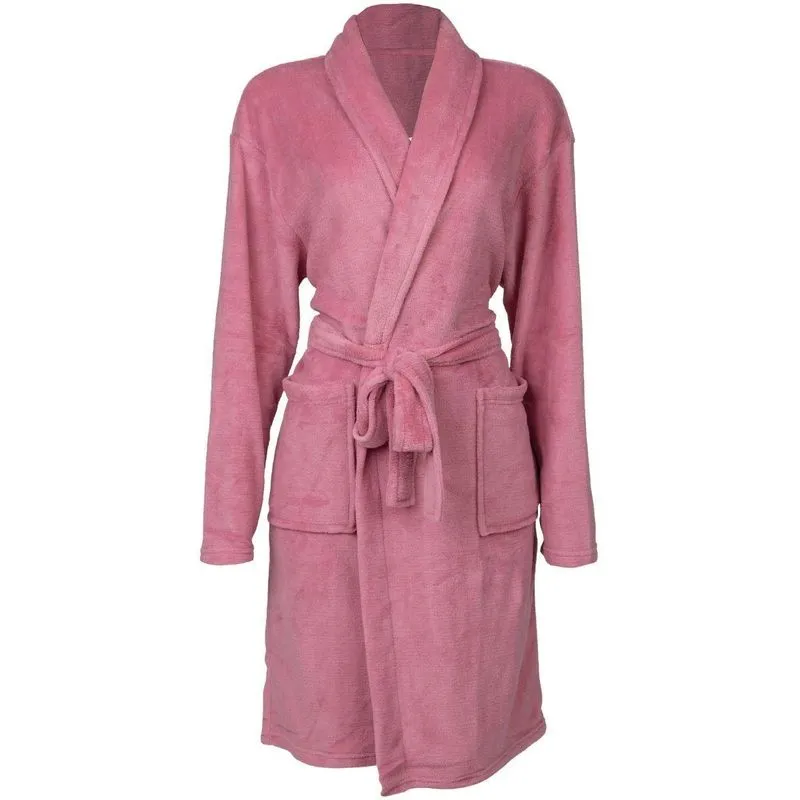 Roupão Robe Microfibra Adulto Unissex Luxo Europa - Rosa