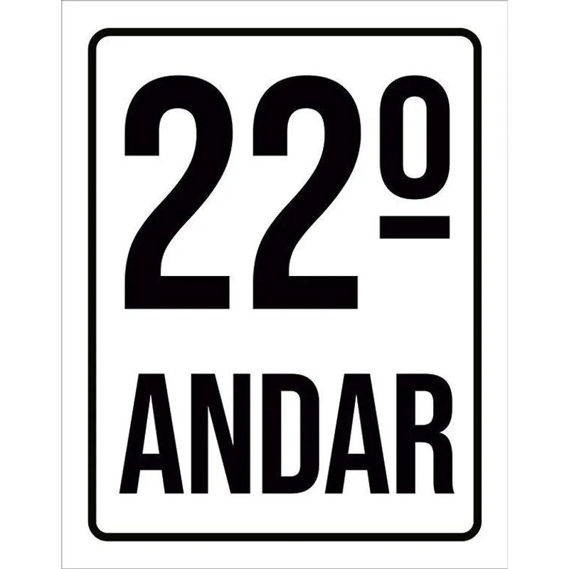 Placa Sinalização Ambiente Identificação 22º Andar 36x46