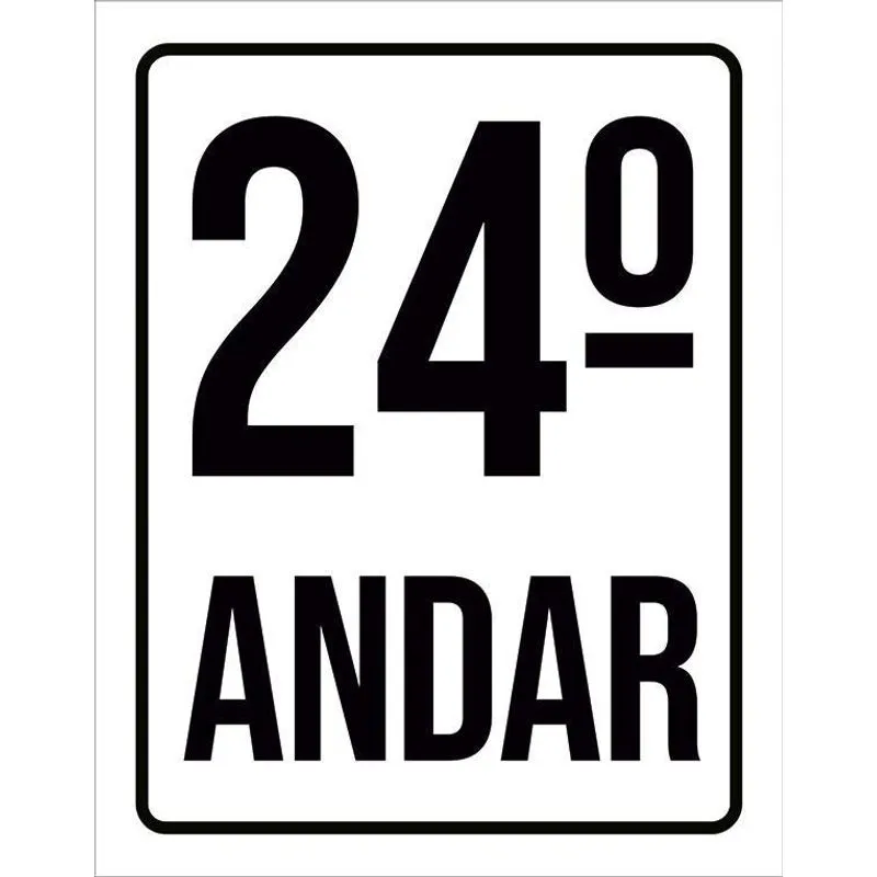 Placa Sinalização Ambiente Identificação 24º Andar 36x46