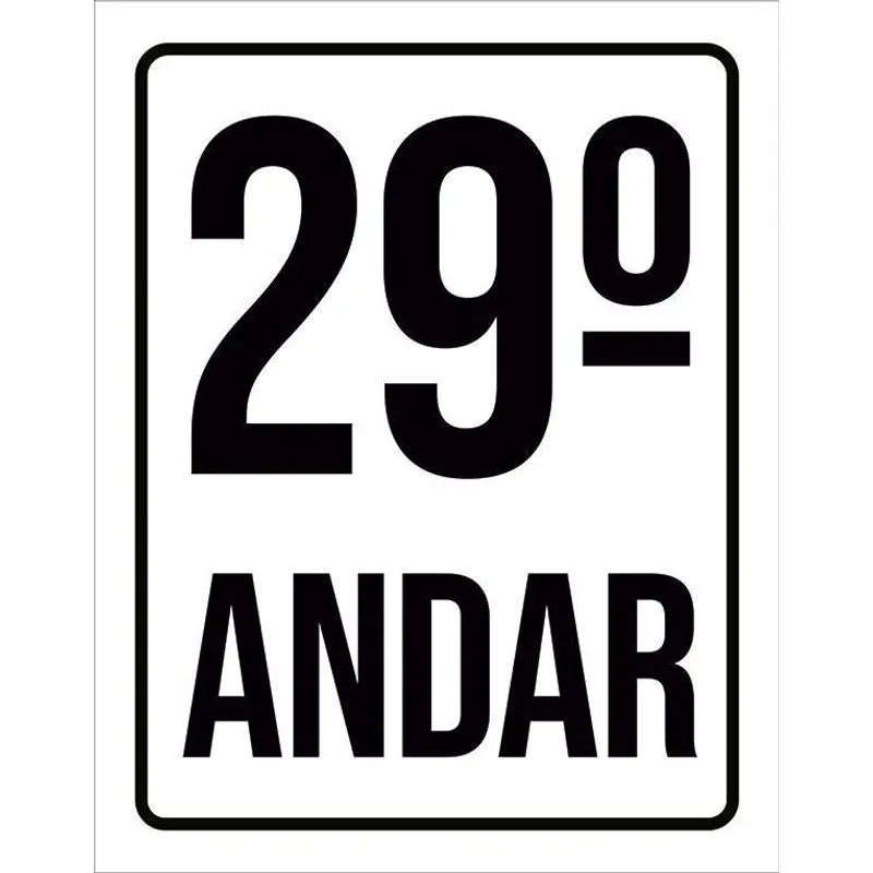 Placa Sinalização Ambiente Identificação 29º Andar 36x46