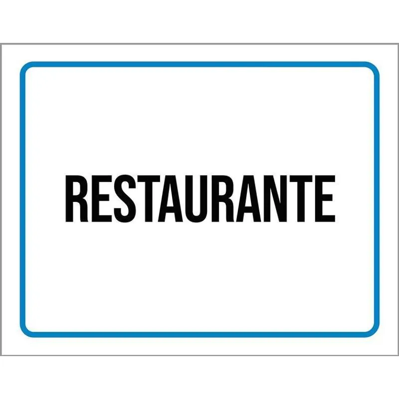 Placa Ambiente Sinalização Setor Restaurante 36x46